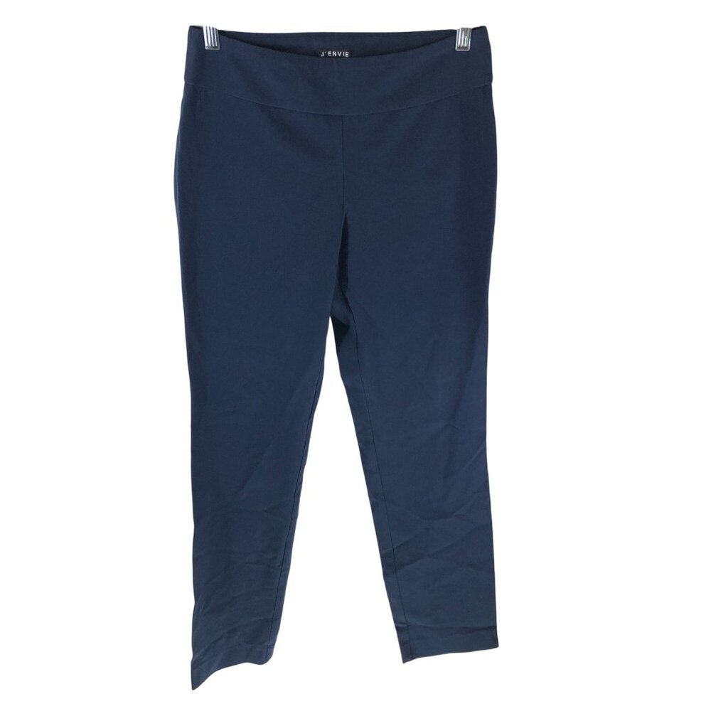 J'envie Womens Skinny Dress Pants Pull On Stretch Navy Blue 6